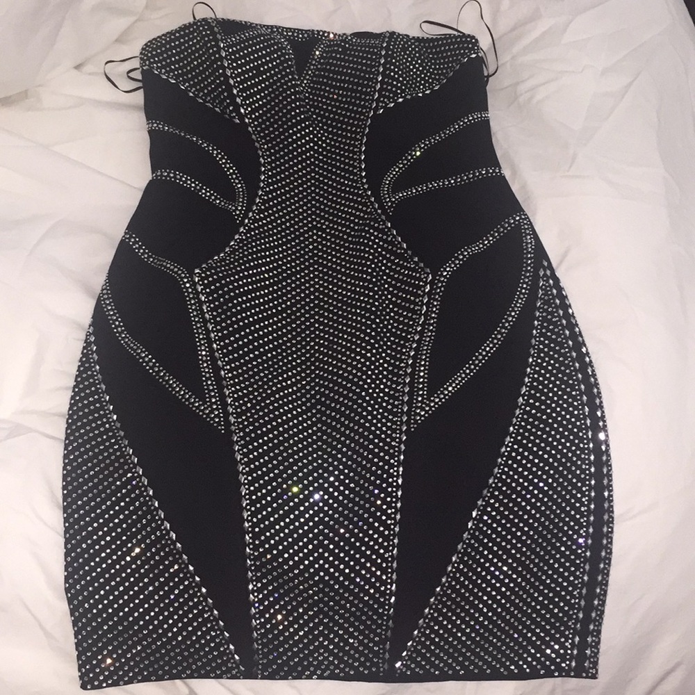 Sexy Strapless Studded Dress from Cashe